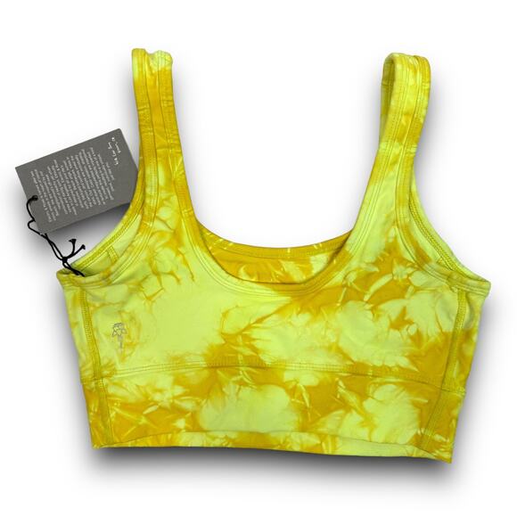 NEW E&R Sport Electric & Rose Athletic Athleisure Sports Bra Yellow Tie Dye XS - Picture 4 of 6